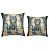 Elegant Vintage Cat with Tea Cup Throw Pillow