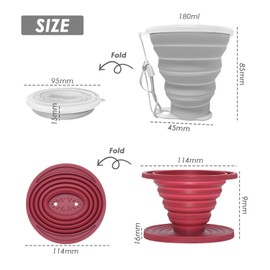 1 Piece Coffee Filter, 1 Piece Folding Water Cup, Foldable Coffee Filter, Portable Filter, Camping Filter