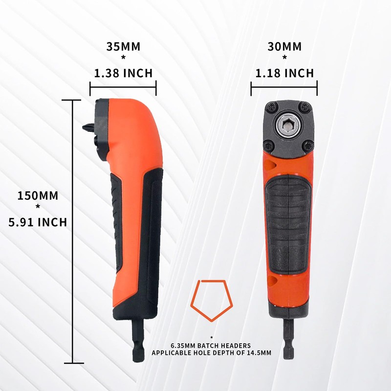 90 Degree Drill Adapter, Right Angle Drill Attachment, ABS Handle