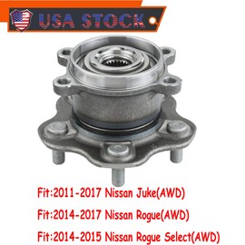 MotorbyMotor 512535 Rear Wheel Bearing and Hub Assembly with 5 Lugs fits for Nissan Juke Rogue Qashqai Select Low-Runout OE Directly Replacement Hub Bearing AWD