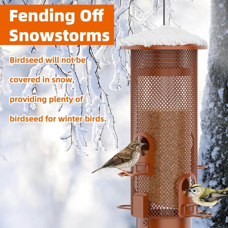 Metal Squirrel Proof Bird Feeder,Bird Feeders for Outdoors,Weight Activated Squirrel