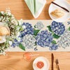 Seliem Spring Hydrangea Floral Flowers Table Runner, Blue Butterfly Kitchen