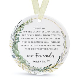 Friend Ornaments 2024 Best Friend Ornament Christmas Ornament Friendship Ornament Besties Forever Ornament Friends Tree Graduate Ornament Best Friend Ever Double-Sided Printing Ceramic (2.9"