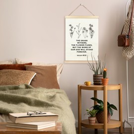 TAEDIN Purity Scripture Wall Decor Poster Hanger Frame, Wall Scroll Biblical Wooden Canvas Artwork Print Hanging Sign Decor, Christian Bible Verse Faith for Home Church Office Bedroom Decor 12X16