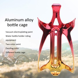 Bike Water Bottle Cage, Aluminum Bike Water Bottle Cage Brackets Lightweight Adjustable Bicycle Cup Holder for Bicycle Road Bike(Red Gold)