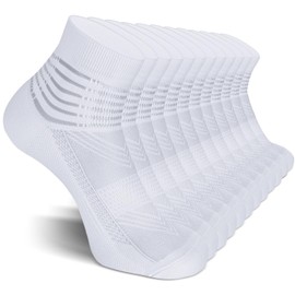 Compression Ankle Support Socks Coolmax Wicking Cushioned Athletic Plantar Fasciitis Relief Men Women 6 Pairs