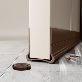 93 cm Zugluftstopper Dichtungsband für Türen, 2025 Neu Luftzugstopper mit Doppeldichtung, Selbstklebende Tür Türdichtung, Türdichtung Türisolierung Windstopper Durchzug (Braun, 93CM)