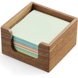 Acacia Wood Sticky Note Holder, Post It Note Dispenser for Office Desk Accessories, Self Stick Note Pad Holder, Memo Pad Holder Dispenser Organizer for School Office Desk Supplies