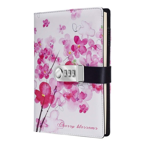 ARRLSDB Password Lock Diary, A5 PU Leather Diary with Combination