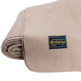 Arcturus Bighorn 100% Virgin Wool Blanket | Heirloom-Quality Wool Bedding for Home & Cabin | Warm, Thick & Durable (King Size, Ivory)