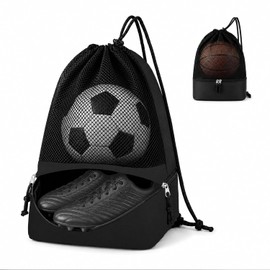 Portable Soccer Bag with Zippered Shoe Compartment
