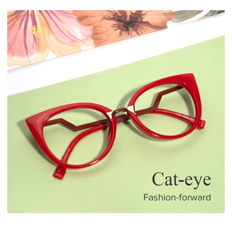 Zeelool Cat Eye Glasses Frame for Women Jacqueline FP0669-01 Red