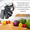 6 Portable Kitchen Tools, 1 Carabiner, Fruit and Vegetable Peeler,