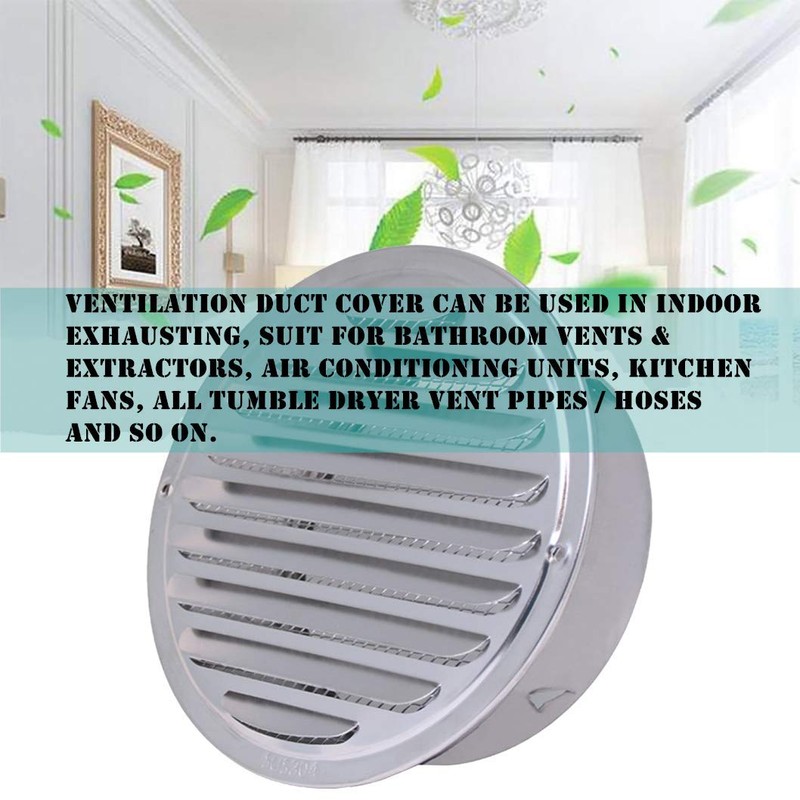 6'' Stainless Steel Air Vents, Round Louver Grille Vent Cover