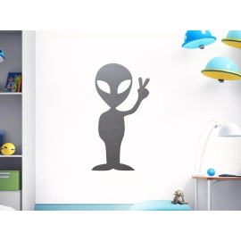 Iron Exile ALIEN PEACE -- Metal Cut Out Stencil Wall Art Sign UFO Sci-Fi Area 51 Roswell