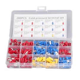 Fdit Cold Pressed Terminal Connectors Cold Combination Set Sheath Ring Brass PVC Plate Package 280Pcs Machine for Cold Pressing Ring
