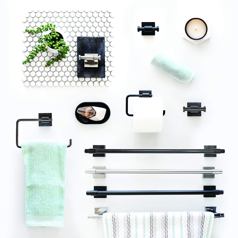 Franklin Brass Maxted (1-Pack) Hand Towel Holder Matte Black Towel