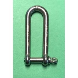 Stainless Steel 316 Long D Shackle 1/4" (6mm) Marine Grade Dee