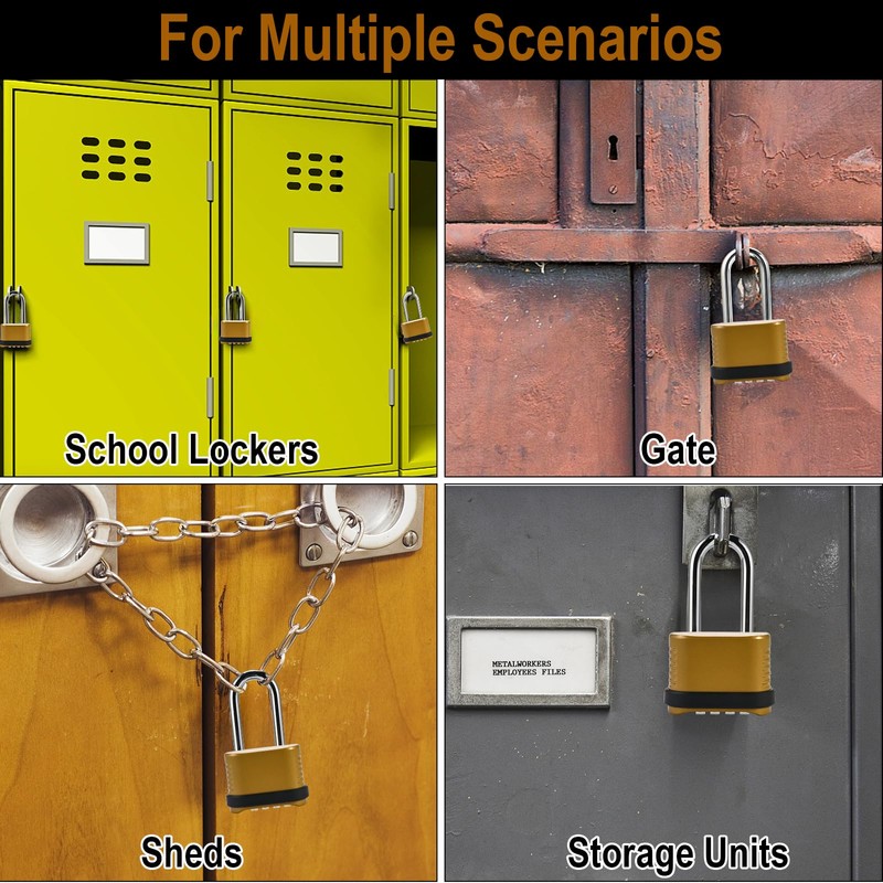 4 Digit Heavy Duty Combination Lock - 105mm Long Shackle