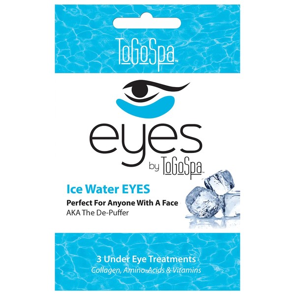 Ice Water EYES by ToGoSpa – Premium Anti-Aging Collagen Gel Pads for Puffiness, Dark Circles, and Wrinkles – Under Eye Rejuvenation for Men & Women - 1 Pack - 3 Pair