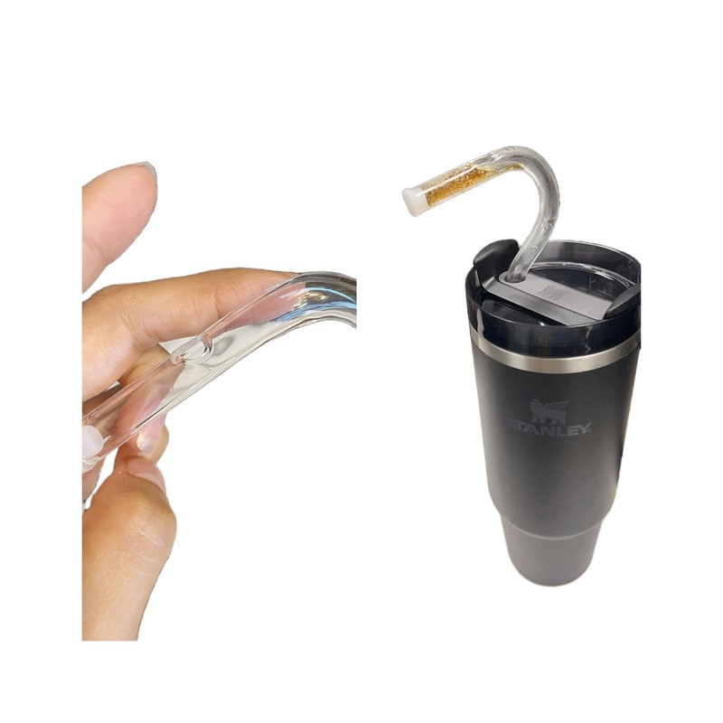 Premium Glass Anti-Wrinkle Drinking Straws Set - 2Pack for 40oz