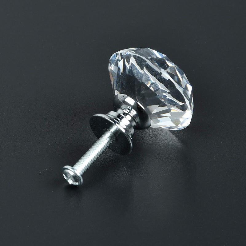 Milkary 30 pcs Crystal Drawer Knobs, Crystal Glass Dresser Knobs