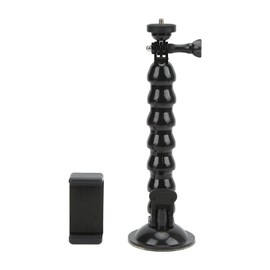 GOWENIC Flexible Gooseneck Stand, Gooseneck Car Mount with Soft Rubber Suction Cup, Flexible Arm, 360 Degree Mount, Clamp Mount for Action Camera and Phone