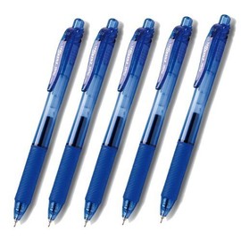 Pentel Energel X Rubber Grip & Click Retractable Fine Line, Needle Tip -BLN-105- Cost Performance Model -0.5mm-blue Ink-value Se