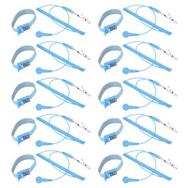 Juego de 10 correas antiestáticas para la muñeca, 1.8Mx2.0MM ESD Correa para la muñeca Pulsera antiestática Conexión a tierra Descarga electrostática Correa para la muñeca con cable de conexión a tier