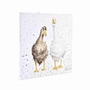 Wrendale Designs Duck and Goose on White Square Canvas 20