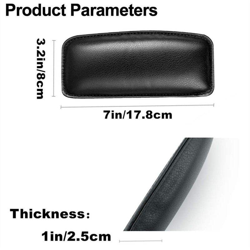 2 Pcs Automotive Black Soft Leather Center Console Knee Pad