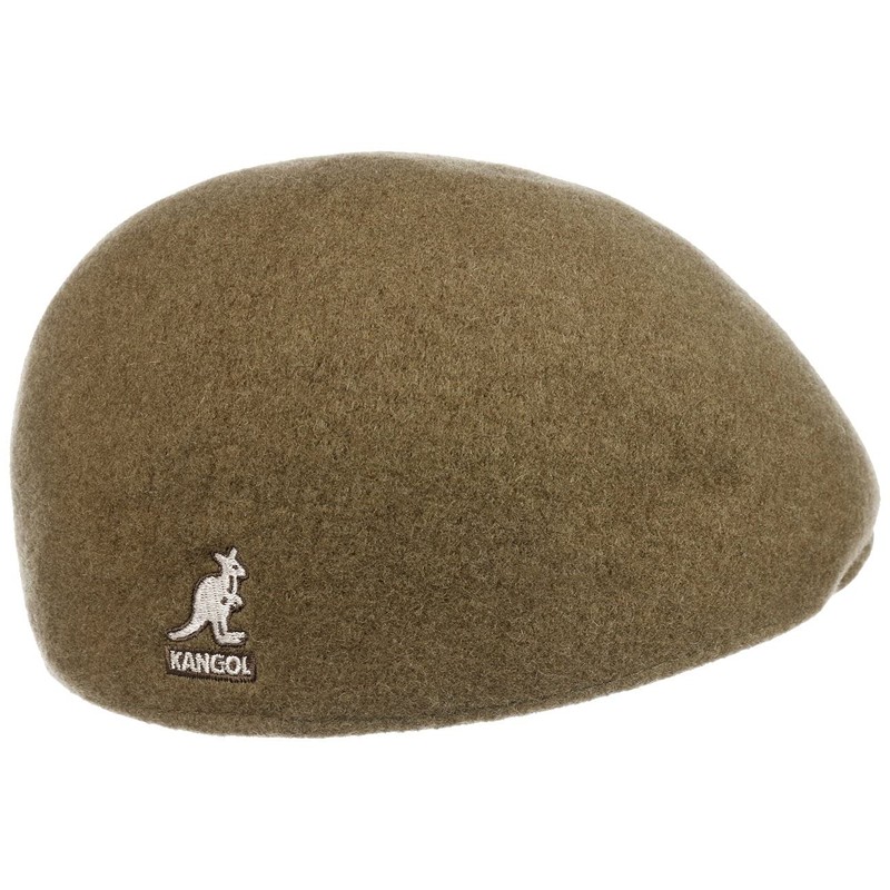 Kangol Men's Seamless Wool 507 Peaked Cap, dark beige
