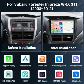 Inefala 8-Core 4+64G Android 13 Car Stereo Upgrade Radio for Subaru Forester Impreza WRX STI 2008-2012, 9'' HD Touch Screen with Wireless CarPlay & Android Auto, Backup Camera, Mirror Link, GPS Navi