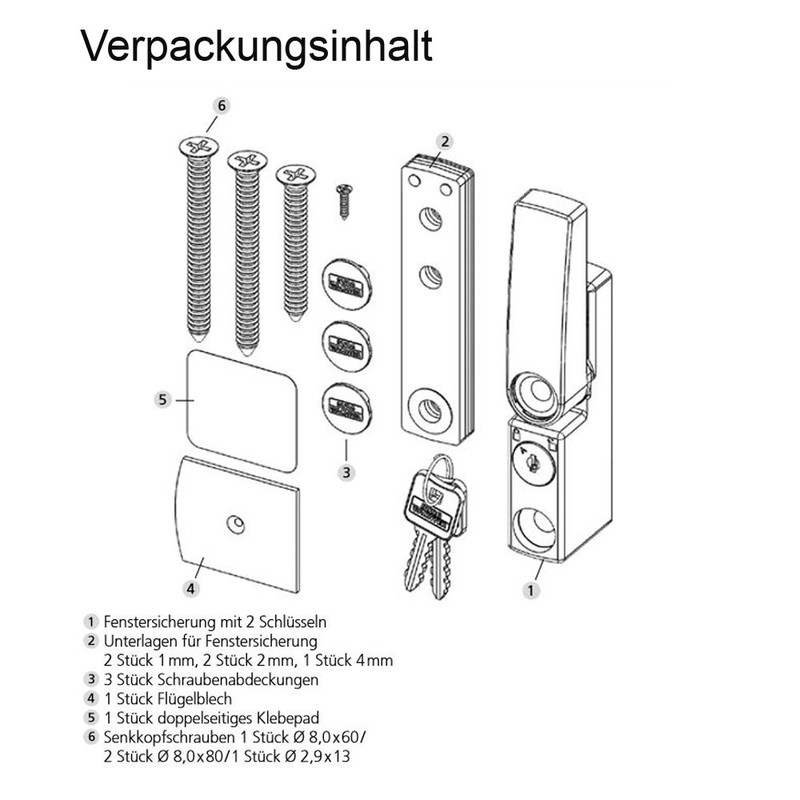 BURG-WÄCHTER Winsafe WS 11 BR SB window lock, 1 piece,