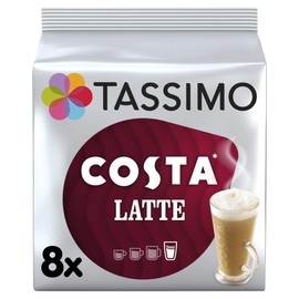Tassimo Costa Latte Coffee 8 Pods, 340g