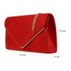 Girly Handbags Ladies Faux Suede Envelope Clutch Bag, mustard, Modern