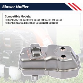 Promrmr Blower Muffler P100012130 Compatible with ECHO PB-8010H PB-8010T PB-9010H PB-9010T│Shindaiwa EB810 EB910 Backpack Blowers Muffler Replace P100-006321