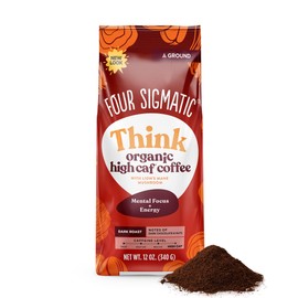 FOUR SIGMATIC Organic High Caffeine Lion's Mane Ground Coffee, 12 OZ