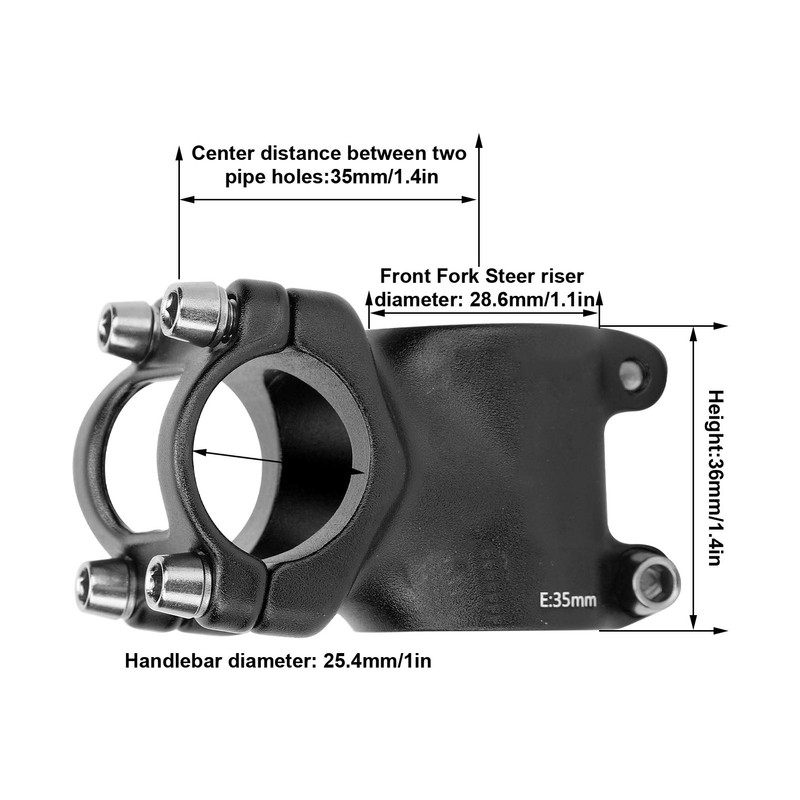 Dilwe Bicycle Short Shank, 25.4 x 35 mm Bicycle Handlebar