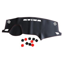 Priprilod Car Leather Dashboard Dash Cover Protector Mat Pad with Red Lines Compatible with Hyundai Sonata 2015 2016 2017 2018 2019