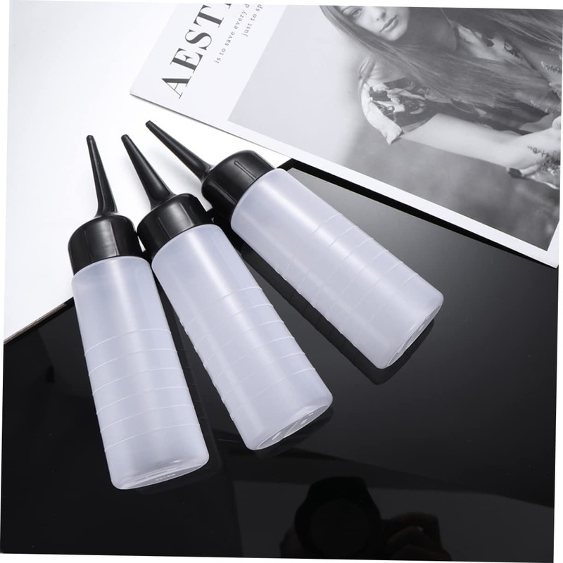 OHPHCALL 2pcs Hair Dye Bottles Shampoo Bottles White Nozzle Travel