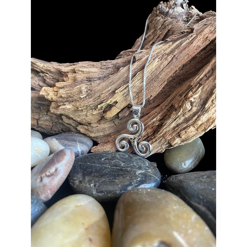 Jewelry Trends Celtic Triskele with Gold-Plated Trinity Knot Sterling Silver