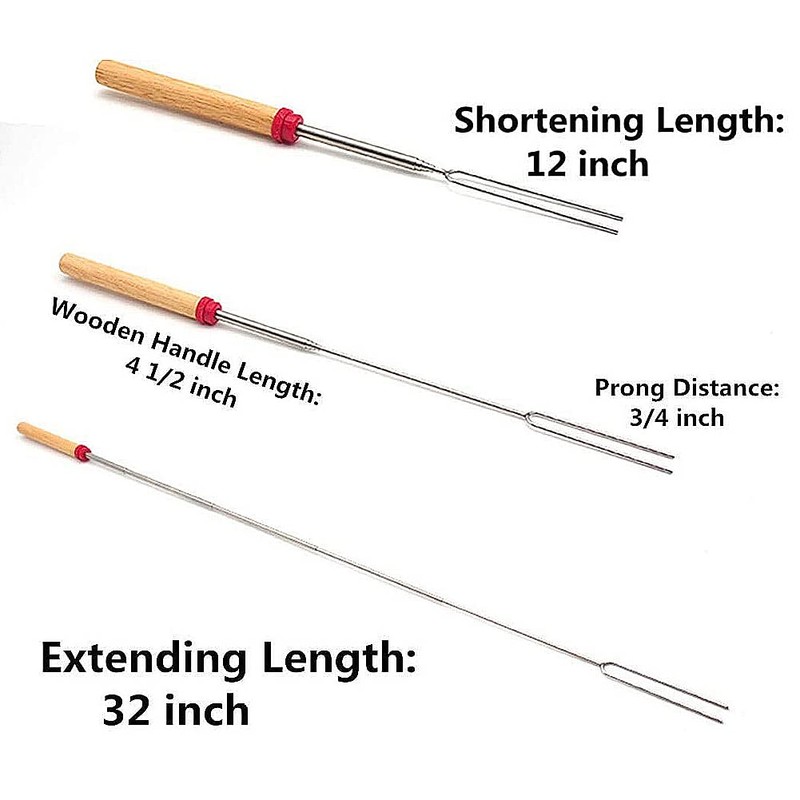 Marshmallow Roasting Sticks-Kiwinvou 8 Pcs Stainless Steel Telescopic Roasting Sticks