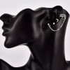Patry Aretes Juego De 3 Piezas Luna Cadena Joyería Clip