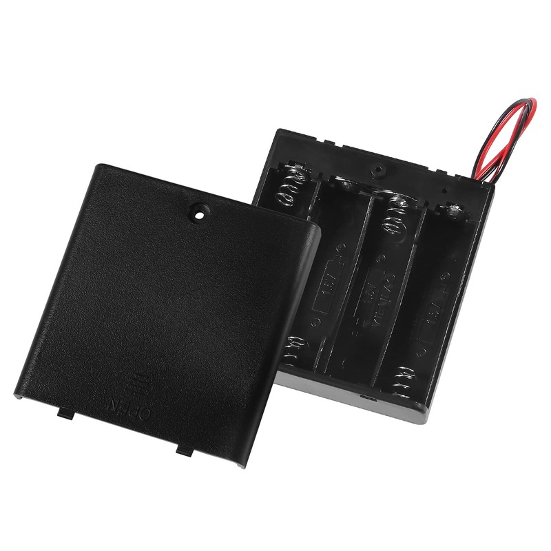 5pcs 4 AA Battery Holder with Cover and Switch, 4X