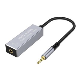 Ground Loop Noise Isolator 3.5mm, Noise Filter for Car Audio/Home Stereo System (Eliminate The Buzzing Noise Completely) with 3.5mm Nylon Braided Audio Cable