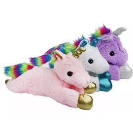 Jumbo Unicorn Dog Toy 24" Extra Large Plush Squeaker Toy for All Pups Choose Color or Set of All 3 (White)