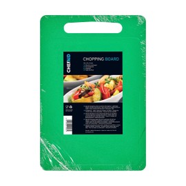 Chef Aid Green Poly Chopping Board, Multipurpose Anti-Slip Surface, Easy Clean and Dishwasher Safe with Handle, 30 x 25cm, Other Colour Options Available