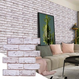 3D Brick Wall Panels, 10 PCS Peel and Stick Backsplash, 11.8"X11.8" Faux Brick Wall Panels PVC Peel and Stick Brick Tiles, Self Adhesive Wallpaper