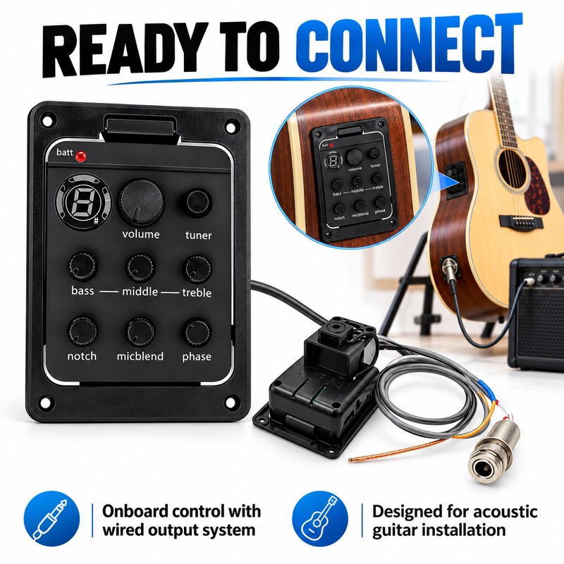 Acoustic Guitar Pickup Preamp with EQ and Tuner – 301-Style